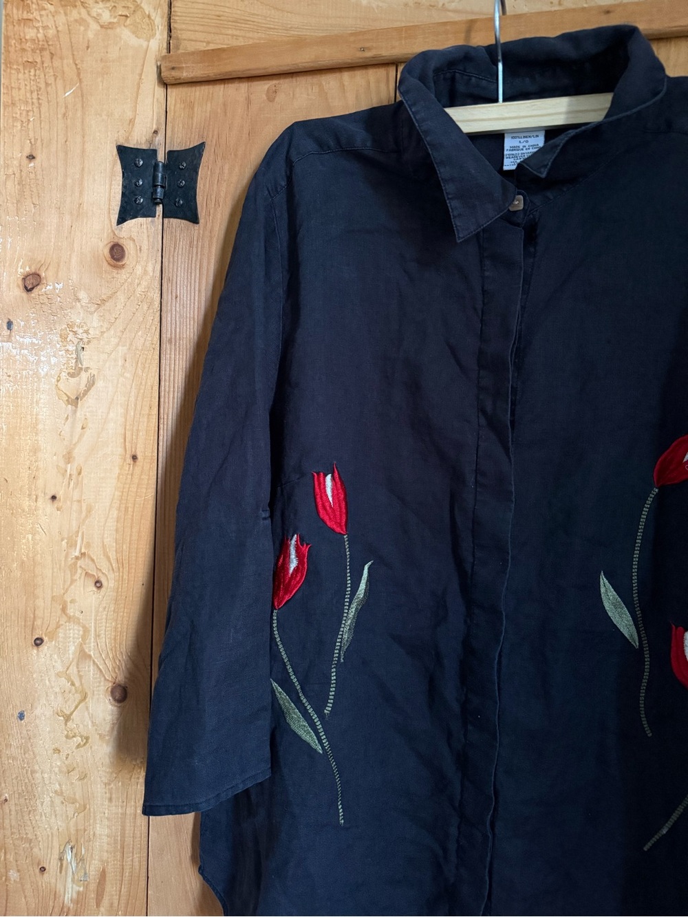 VINTAGE | linen embriodered top